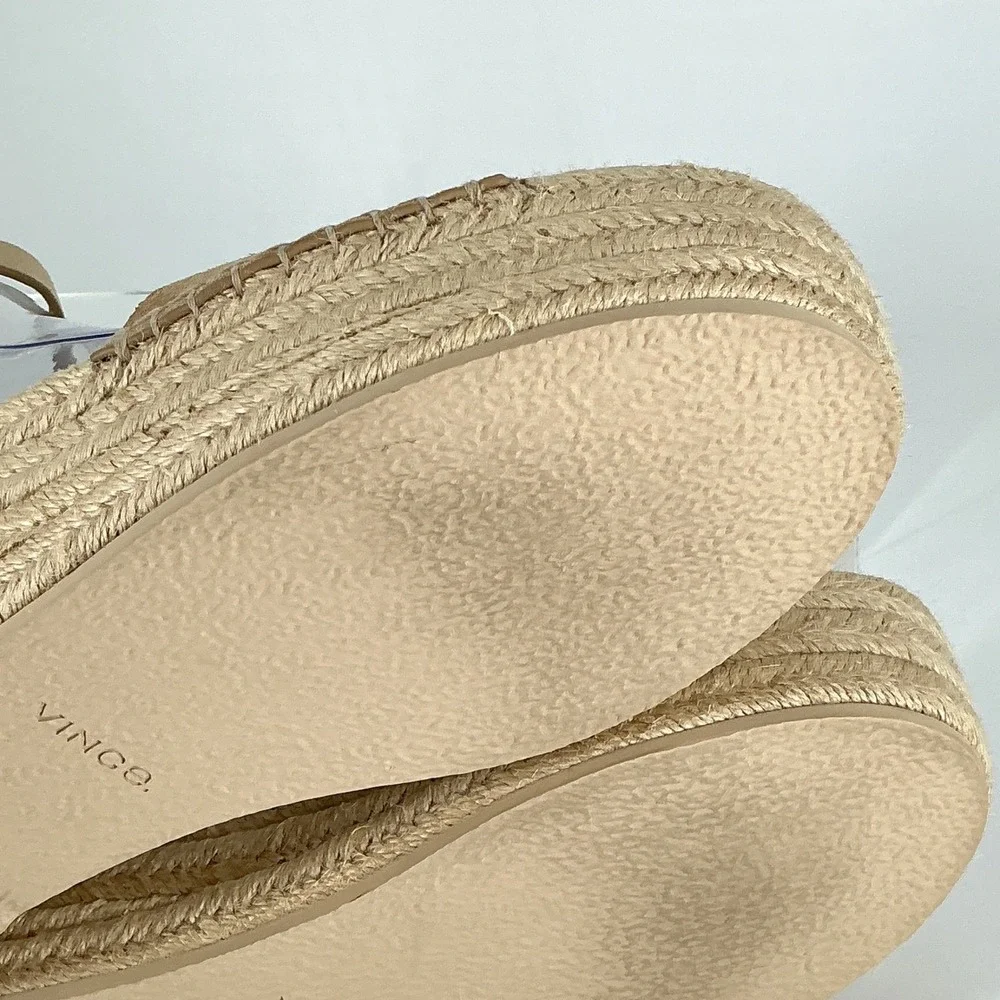 Vince Size 10 Tan Suede Espadrille Platform Wedge Sandals Dune‎ NEW Belisa $330